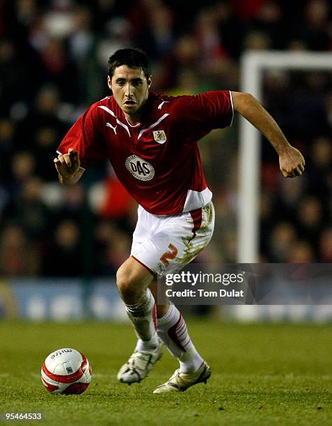 Bradley Orr of Bristol City runs with the ball during the Coca Cola Championship match between Bristol City and Watford at Ashton Gate on December...