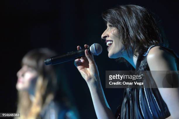 Mexican singer Ashley Grace Pérez Mosa of Pop duo Ha-Ash during a performance show as part "100 años contigo" Tour at The Majestic Theatre on May 3,...