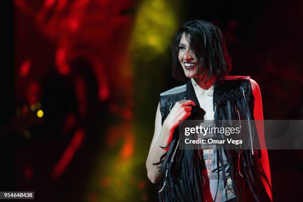 Mexican singer Ashley Grace Pérez Mosa of Pop duo Ha-Ash during a performance show as part "100 años contigo" Tour at The Majestic Theatre on May 3,...