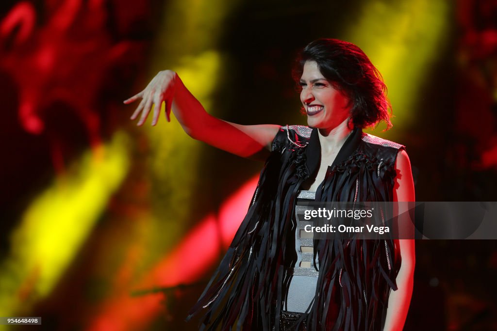 Mexican singer Ashley Grace Pérez Mosa of Pop duo Ha-Ash during a ...