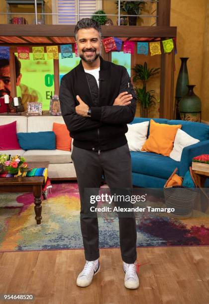 Jaime Camil is seen on the set of "Despierta America" at Univision Studios to promote the film "Overboard" on May 4, 2018 in Miami, Florida.