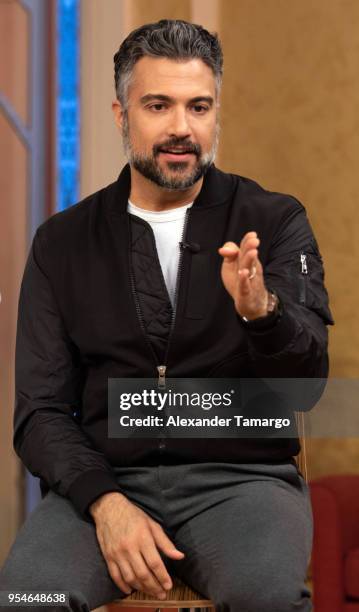 Jaime Camil is seen on the set of "Despierta America" at Univision Studios to promote the film "Overboard" on May 4, 2018 in Miami, Florida.