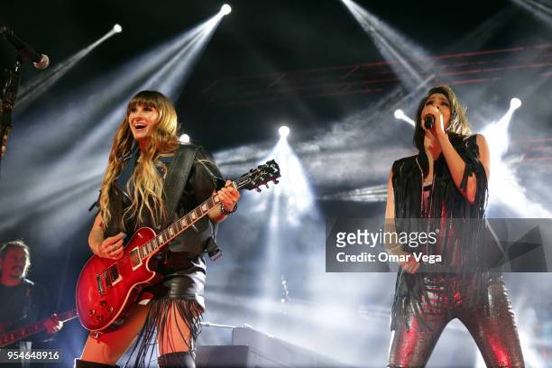 Pop duo Ha-Ash performs during during a show as part "100 años contigo" Tour at The Majestic Theatre on May 3, 2018 in Dallas, US.