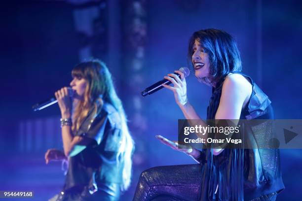 Mexican singer Ashley Grace Pérez Mosa of Pop duo Ha-Ash during a performance show as part "100 años contigo" Tour at The Majestic Theatre on May 3,...