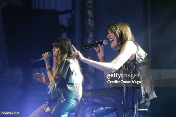 Mexican singer Ashley Grace Pérez Mosa of Pop duo Ha-Ash during a performance show as part "100 años contigo" Tour at The Majestic Theatre on May 3,...