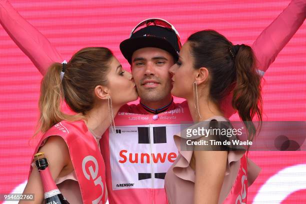 Podium / Tom Dumoulin of The Netherlands and Team Sunweb Pink Leader Jersey / Celebration / during the 101th Tour of Italy 2018, Stage 1 a 9,7km...