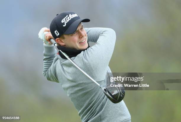 Ben Eccles of Australia tees off on the 16th hole during the second round of the Challenge de Espana on the Izki Golf Club on May 4, 2018 in Alava,...