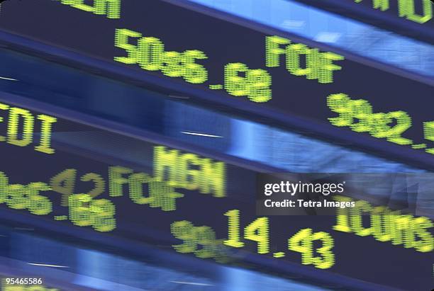 close-up of a stock market board - wall street photos et images de collection