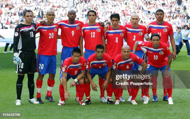 The Costa Rica football team prior to the FIFA World Cup Group A match between Germany and Costa Rica at the Allianz Arena in Munich on June 9, 2006....