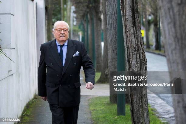 Former leader of the Front National, Jean-Marie le Pen is photographed for Paris Match at the restaurant on March 02 , 2018 in Paris, France.