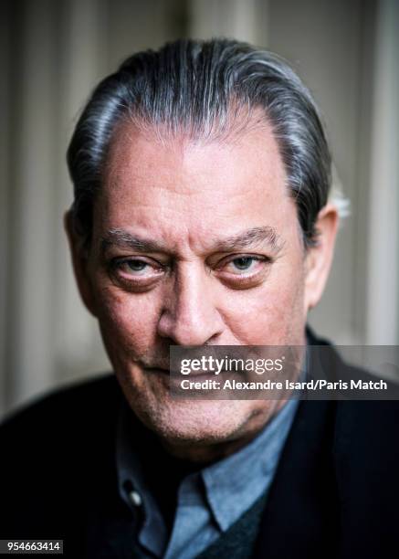 Writer Paul Auster is photographed for Paris Match on January 12, 2018 in Paris, France.