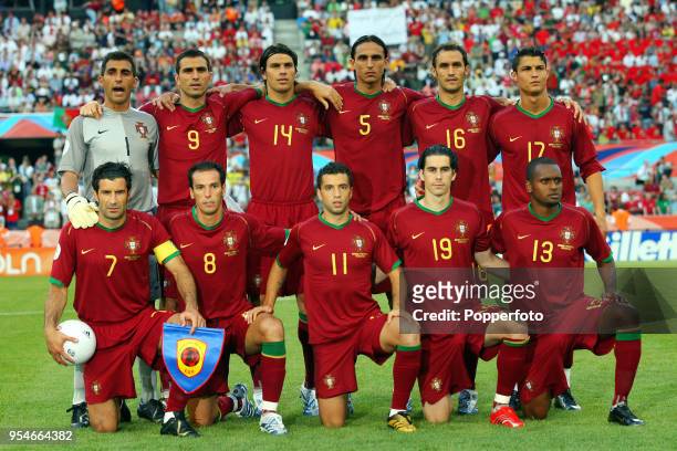 The Portugal football team prior to the FIFA World Cup Group D match against Angola at the RheinEnergieStadion in Cologne on June 11, 2006. Portugal...