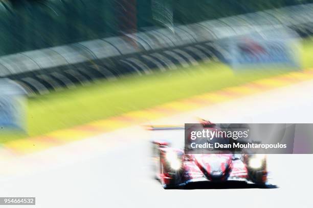 In the Rebellion R13 in the Gibson and Gibson driven by Neel Jani of Switzerland Andre Lotterer of Germany Bruno Senna of Brazil competes during...