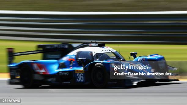 In the Alpine A470 - Gibson driven by Nicolas Lapierre of France P Andre Negrao of Brazil, Pierre Thiriet of France competes during Final Free...