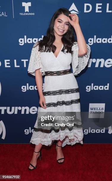 Auli'i Cravalho attends Rising Stars at the GLAAD Media Awards on May 4, 2018 at the New York Hilton Midtown in New York City.