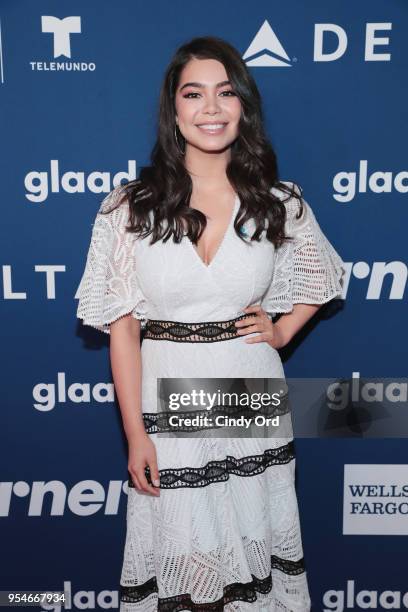 Auli'i Cravalho attends Rising Stars at the GLAAD Media Awards on May 4, 2018 at the New York Hilton Midtown in New York City.