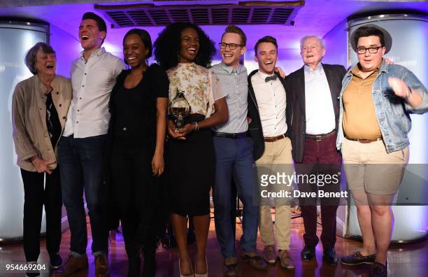 Maggie Smith and Derek Jacobi with cast of The Book of Mormon winners of The Golden Bucket Award at the Acting For Others Golden Bucket Awards at The...