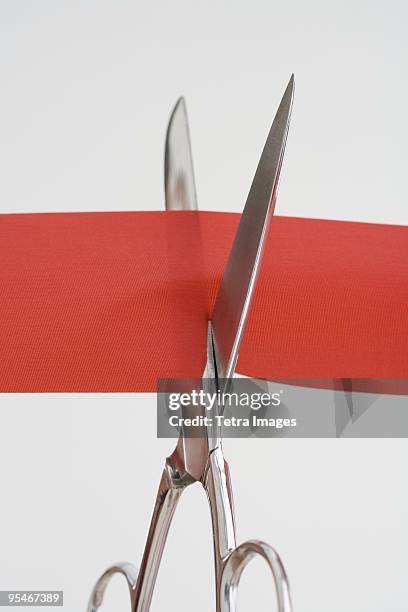 cutting a ribbon - ribbon cutting stock pictures, royalty-free photos & images