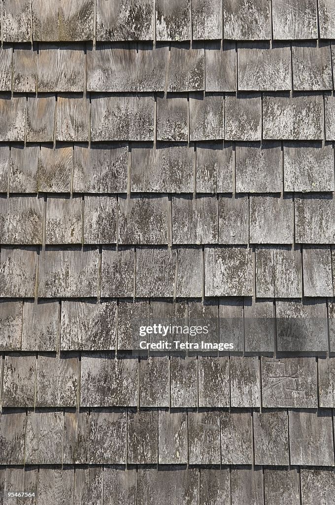 Aged cedar shingles