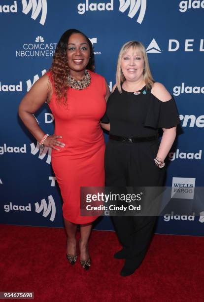 Tiffany Dotson and Laura Burke attends Rising Stars at the GLAAD Media Awards on May 4, 2018 at the New York Hilton Midtown in New York City.
