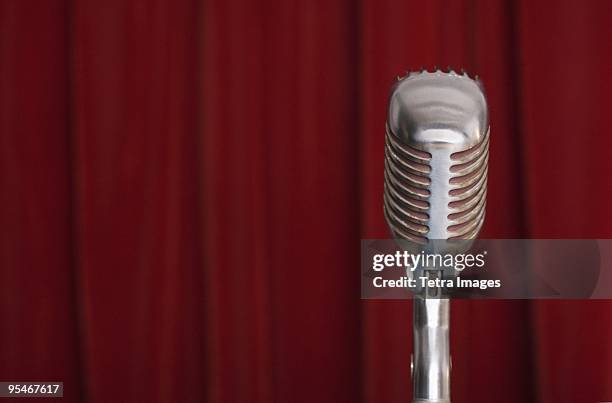 antique microphone - old fashioned microphone stock pictures, royalty-free photos & images