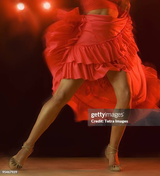 female dancer - salsa dancing stockfoto's en -beelden