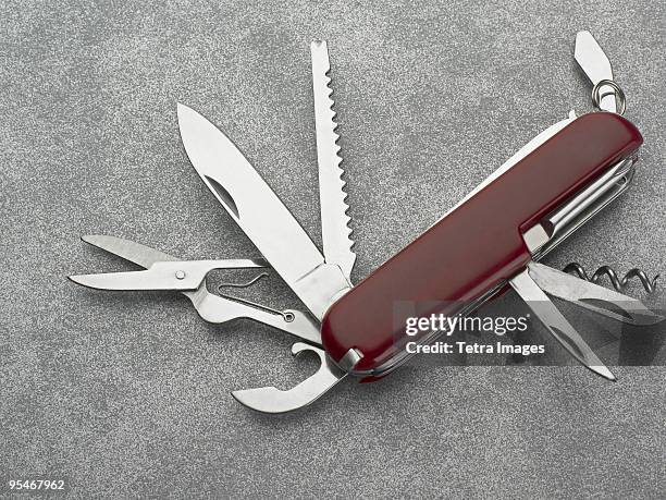 multi-function pocket knife - swiss knife stock pictures, royalty-free photos & images