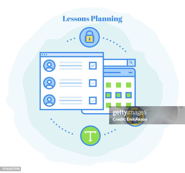 lessons planning icon - study room background stock illustrations