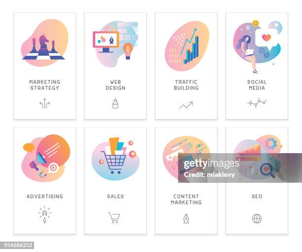 digital marketing - marketing strategy stock illustrations