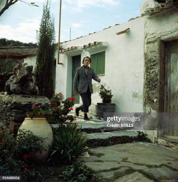 Files pictures of prominent Spanish Catalan surrealist painter salvador Dali at home in Cadaques, in the sixties.