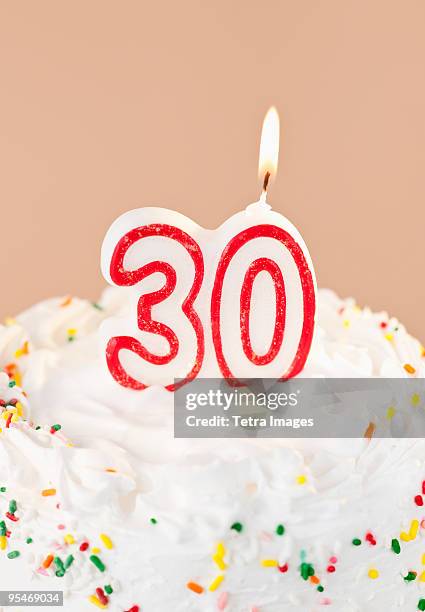 birthday for thirty years old - 30th birthday stockfoto's en -beelden