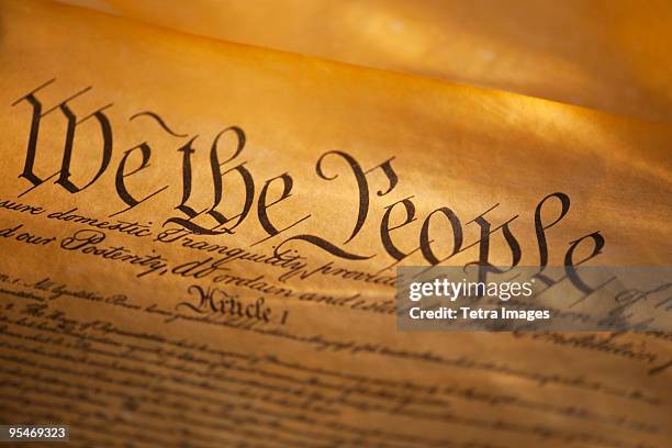 preamble to american constitution - constitution document stock pictures, royalty-free photos & images