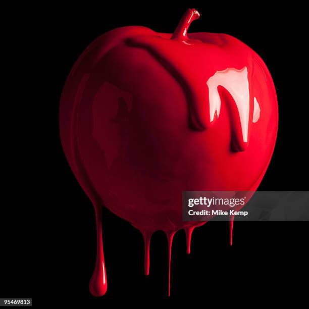 apple dripping with color - red apple stock pictures, royalty-free photos & images