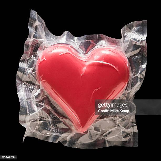 shrink wrapped heart - vacuum packed bildbanksfoton och bilder