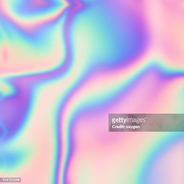 trendy colorful holographic abstract background - foil stock pictures, royalty-free photos & images