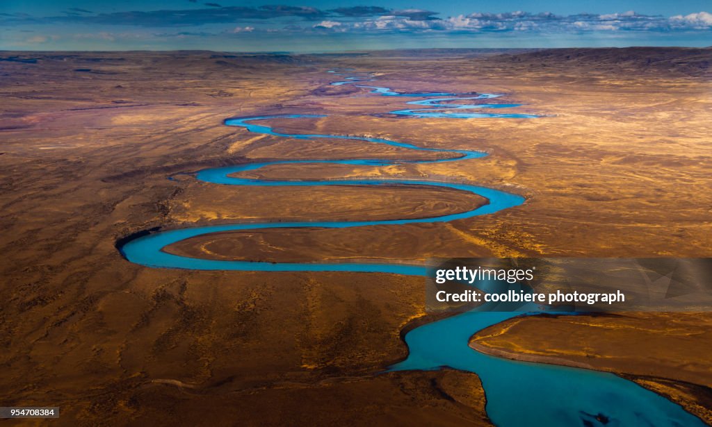 View of Santa Cruz river from the airplane