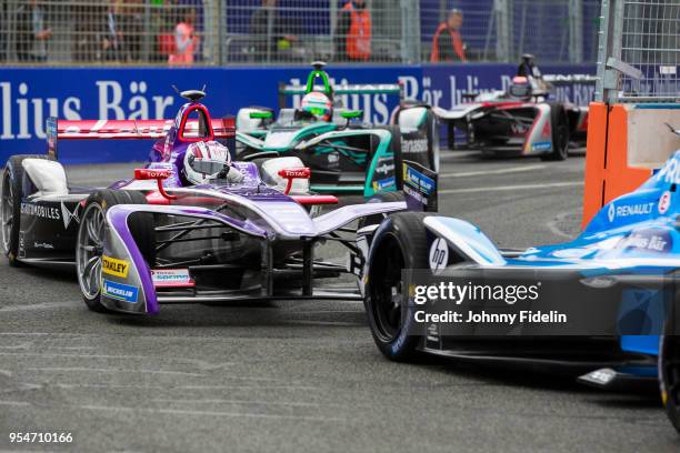 Alex Lynn of DS Virgin Racing during the 2018 FIA Formula E Championship Qatar Airways Paris E Prix on April 28, 2018 in Paris, France.