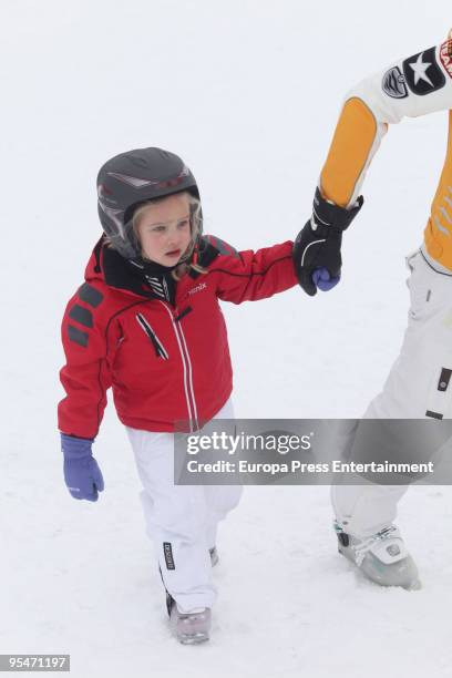 Princess Cristina of Spain and her daughter Irene Urdangarin on holidays In Baqueira Beret on December 28, 2009 in Baqueira Beret, Spain.