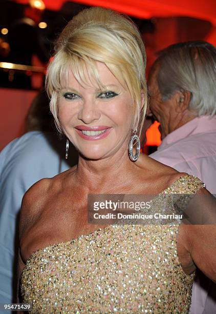 Ivana Trump attends the 4th annual ASMALLWORLD Party at The Lady Joy II - Lighthouse Pier on July 24, 2008 in Saint-Tropez, France.