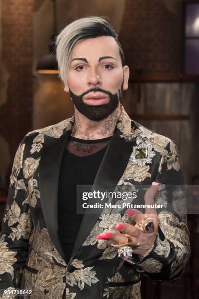 Fashion designer Harald Gloeoeckler attends the Koelner Treff TV Show at the WDR Studio on May 4, 2018 in Cologne, Germany.