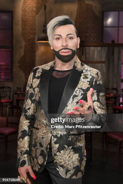 Fashion designer Harald Gloeoeckler attends the Koelner Treff TV Show at the WDR Studio on May 4, 2018 in Cologne, Germany.