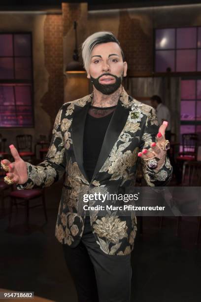 Fashion designer Harald Gloeoeckler attends the Koelner Treff TV Show at the WDR Studio on May 4, 2018 in Cologne, Germany.