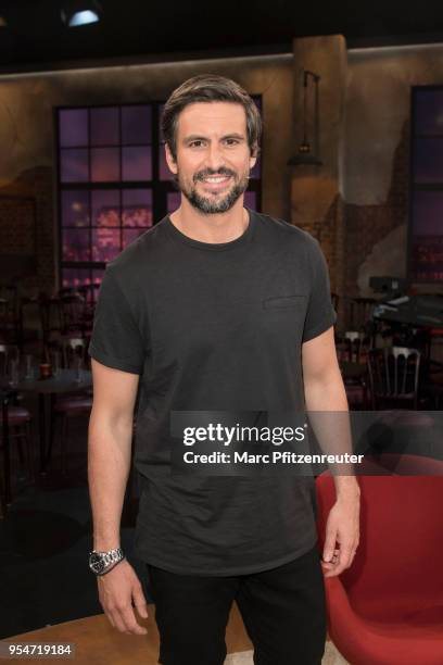 Actor Tom Beck attends the Koelner Treff TV Show at the WDR Studio on May 4, 2018 in Cologne, Germany.