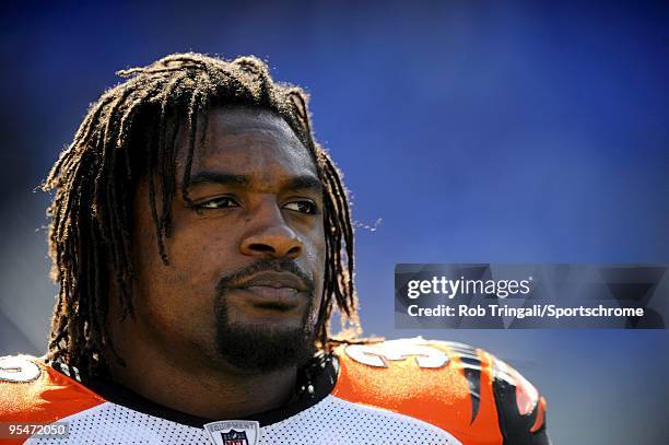 Cedric Benson of the Cincinnati Bengals looks on before a game against the Baltimore Ravens at M&T Bank Stadium on October 11, 2009 in Baltimore,...