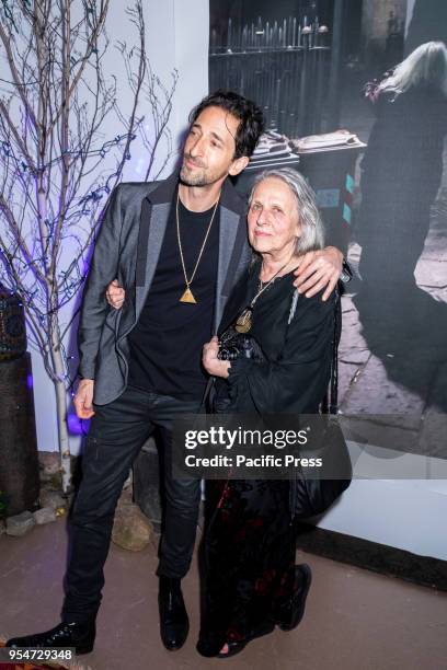 Actor Adrien Brody and his mom photographer Sylvia Plachy attend Art New York at Pier 94, Manhattan.