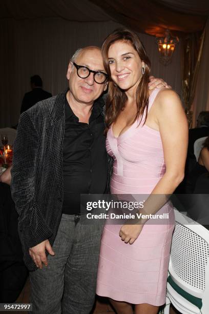 Michael Nyman and Gisella Marengo attend the second day of the 14th Annual Capri Hollywood International Film Festival on December 28, 2009 in Capri,...