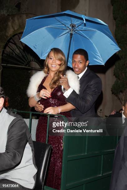 Singer Mariah Carey and Nick Cannon attend the second day of the 14th Annual Capri Hollywood International Film Festival on December 28, 2009 in...