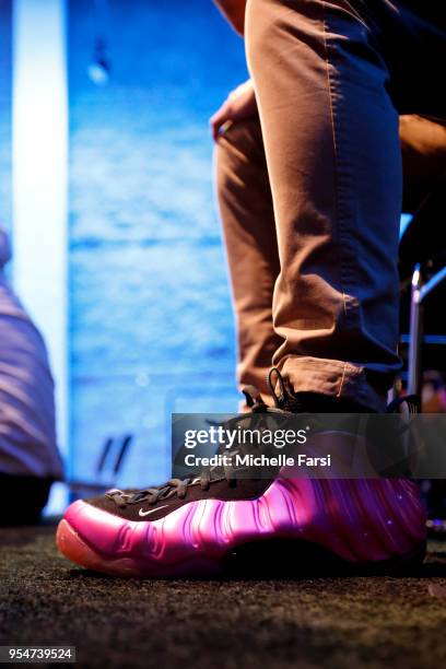 Sneakers of ProFusion of Celtics Crossover Gaming during the game between Grizz Gaming and Heat Check Gaming during the NBA 2K League Tip Off...