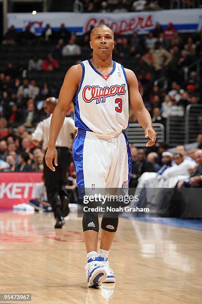 Sebastian Telfair of the Los Angeles Clippers walks down the court during the game against the Orlando Magic at Staples Center on December 8, 2009 in...