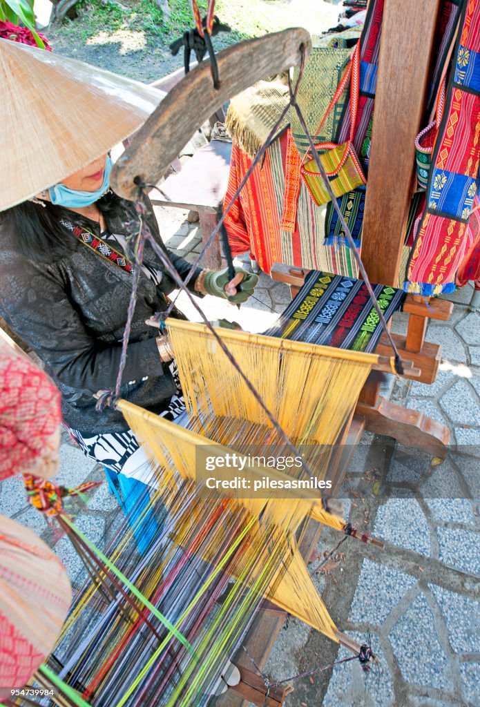 Weaving wares, Po Nagar Cham Towers, Nha Trang, Vietnam